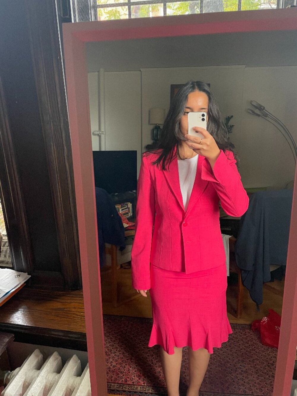 Tristan & Iseut Pink Skirt Suit- Made in Canada